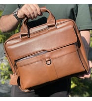 Hakiki Deri Erkek Evrak ve Laptop Çantası (Taba)