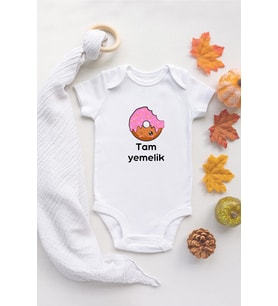 Özel Tasarım Lisanslı Tam Yemelik Donut Bebek Body Anne Bebek Badi Zıbın