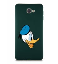Samsung Galaxy J7 Prime 2 Soft Premier Kapak Donald Duck-F Tasarımlı Silikon Kılıf - Yeşil (Şeffaf)