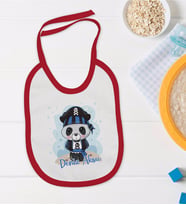 BK Kids Kişiye Özel Sevimli Korsan Tasarımlı Kırmızı Bebek Mama Önlüğü-2