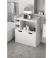 Banyo Dolabı Çok Amaçlı Havluluk 2 Kapaklı Raflı Beyaz