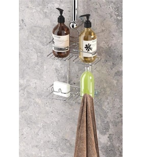 Geseus Duş Borusuna Asılabilir Kancalı Banyo Rafı Krom BK067