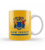 New Jersey State Flag Kupa Bardak Porselen