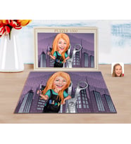 BK Gift Kişiye Özel Kadın Kuaför Karikatürlü 1000 Parça Profesyonel Puzzle-1