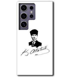Galaxy S24 Ultra Kılıf HD Desen Baskılı Kılıf - Kemal Atatürk İmza