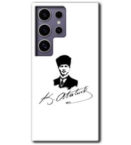 Galaxy S24 Ultra Kılıf HD Desen Baskılı Kılıf - Kemal Atatürk İmza