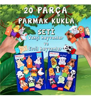 2 Set - 20 Parça Tox Vahşi Hayvanlar ve Evcil Hayvanlar Parmak Kukla T772 T782