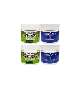 2li Adet Çörek Otu Ağrı Kremi 100 ml + 2 Adet Painclass 150 ml Kuıyruk Yağı Kremi kas Eklem Fıtık Ağrılarına Masaj Seti