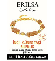 Sertifikalı İnci ve Güneş Taşı Bileklik – Canlılık ve Koruma (Çok Renkli)