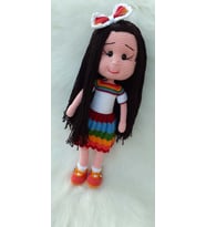 Gökkuşağı Güzeli Bebek Amigurumi Organik Oyuncak