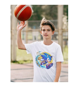 Unisex Süper Sonic Baskılı Oyun Çocuk Tişört (1-12 Yaş)