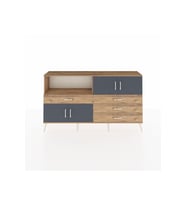 Arges Konsol 2 Raflı 4 Çekmeceli 4 Kapaklı 176x30x99 Çam-Antrasit/Çam