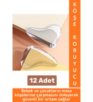 Pratik Çocuk Bebek Güvenlik Masa Komodin Mobilya Çarpma Önleyen Silikon Köşe Kenar Koruyucu 12 Adet