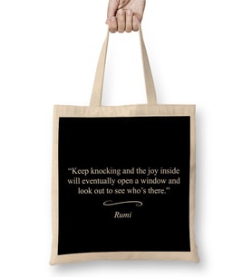 Mindfulness Rumi Quote Bez Çanta Uzun Saplı