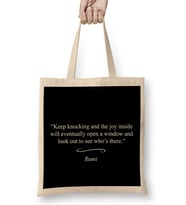 Mindfulness Rumi Quote Bez Çanta Uzun Saplı