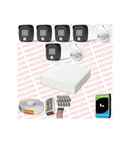 Provzen Hikvision 5 Kamera Hibrit ColorVu Full HD Güvenlik Kamera Olay Anında bildirim