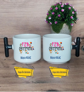Fizik Öğretmeni Kupa Bardak T Siyah Kulplu Öğretmenler Günü Hediyesi