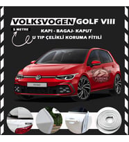 Volksvogen Golf 8 Oto Araç Kapı Koruma Fitili 5metre Parlak Beyaz Renk