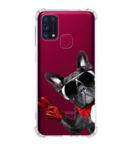 PrintiFy Samsung Galaxy M31 Uyumlu Köpek 2 Baskılı Şeffaf Köşe Korumalı Antişok Kılıf