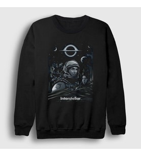Presmono Unisex Siyah Cover Film interstellar Sweatshirt 245727tt