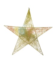 Yılbaşı Büyük Boy Tel Yıldız Süs (60 cm) - Altın (Gold) Renkli Lüks Duvar, Kapı ve Ağaç Dekorasyonu