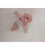 Kıskaçlı Mandal Toka Seti, Yumuşak Tüylü Peluş – Büyük ve Küçük Boy, Fiyonk ve İnci Detaylı, Şık ve Sevimli Saç Tokası (Pembe)