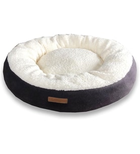 Renkli Simit Kedi ve Küçük Irk Köpek Yatağı – Çıkarılabilir Yastıklı, Yıkanabilir, Yumuşak Velsoft & Polar Kumaş, 55 cm
