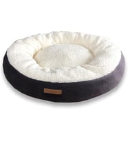 Renkli Simit Kedi ve Küçük Irk Köpek Yatağı – Çıkarılabilir Yastıklı, Yıkanabilir, Yumuşak Velsoft & Polar Kumaş, 55 cm