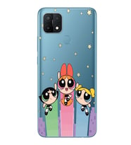 Oppo A15 / A15S Uyumlu Powerpuff Girls Desenli Şeffaf Telefon Kılıfı
