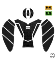 Kawasaki ZX-6R 2025 ile Uyumlu Kaydırmaz 6D Karbon 16 Parça Tank Pad Seti GC67 (Yeşil Motor)