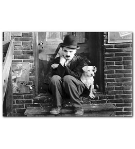 Cakatablo Charlie Chaplin Ve Sevimli Köpeği MDF Tablo
