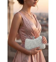 Kristal Taşlı Kadın Abiye Clutch, Omuz Çanta