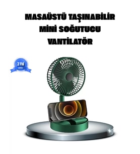 Katlanabilir Şarjlı Mini Fan 3 Kademeli Hız Ayarlı Taşınabilir