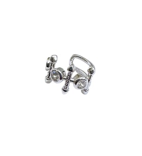 Earcuff Sıkıştırmalı Çelik Kıkırdak Küpe 3 Tek Taşlı Ok Figürlü Gümüş Renk