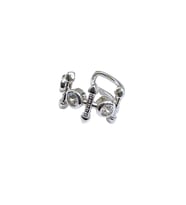 Earcuff Sıkıştırmalı Çelik Kıkırdak Küpe 3 Tek Taşlı Ok Figürlü Gümüş Renk