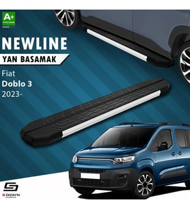 S-Dizayn Fiat Doblo 3 Uzun Şase NewLine Aluminyum Yan Basamak 213 Cm 2023 Üzeri A+ Kalite