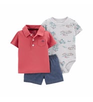 Carter's 3'lü Body T-Shirt Şort Seti 1N046010 (Karışık)
