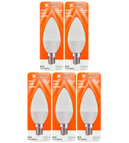 (5 Adet) Osaka 7W (50W) Sarı Işık (3000K) E14 Duylu (İnce Duy) Led Mum Ampul