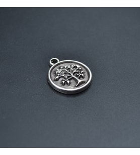 Minimal Hayat Ağacı Deri ip Kolye - Gümüş Kaplama - Kadın Erkek Kolye - No:1001