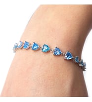 Blue-Heart Su Yolu Gümüş Bileklik