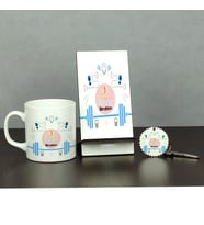Fitness Eğitmeni Üçlü Set (Kupa + Telefon Standı + Anahtarlık)