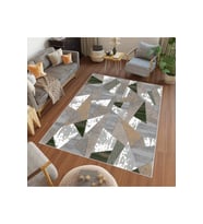 Rovigo Home Dijital Baskı Yıkanabilir Kaymaz Taban Salon Halısı RVG0456 (Gri)