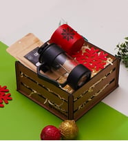 Yılbaşı , Yeni Yıl Hediye Seti French Press , Filtre Kahve , Kupa , Kar Tanesi Bardak Altlığı