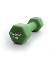 Zerogym Neopren Kaplı  İçi Demir Dambıl 3 kg Yeşil 1 Adet