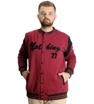 Mode XL Büyük Beden Erkek Kolej Mont Nothing 23630 Bordo