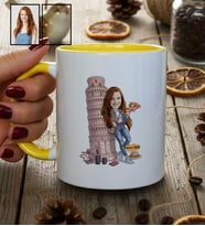 Kişiye Özel Karikatürlü Pisa Kulesi Kupa Bardak Doğum Günü Hediyesi