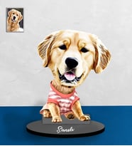 Kişiye Özel Hayvan Karikatürlü Köpek Ahşap Biblo Model-2