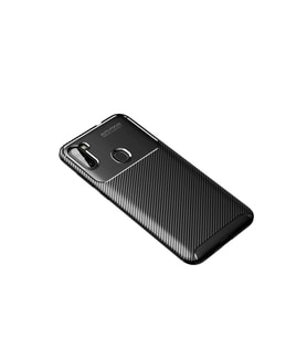 Samsung Galaxy A11 Kılıf Auto Focus Karbon Kapak - Siyah