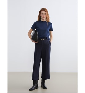 LCW Vision Lacivert Beli Kemerli Standart Fit Kadın Pantolon