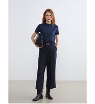 LCW Vision Lacivert Beli Kemerli Standart Fit Kadın Pantolon